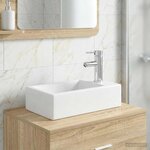 vidaXL Lavabo de salle de bains Chrome 45 5 x 25 5 x 13 cm métal
