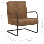 Vidaxl chaise cantilever marron velours