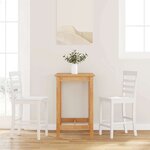 VidaXL Tabourets de bar 2 Pièces blanc bois massif d'hévéa