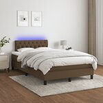 vidaXL Sommier à lattes de lit matelas et LED marron foncé 120x190 cm