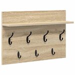 vidaXL Porte-manteau mural avec étagère Chêne Sonoma 60 x 40 x 12 cm