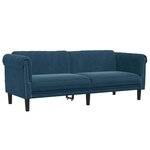 vidaXL Canapé à 3 places bleu velours