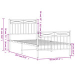 vidaXL Cadre de lit métal sans matelas avec pied de lit noir 90x200 cm