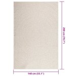 vidaXL Tapis ZIZUR crème 140x200 cm aspect de jute intérieur extérieur