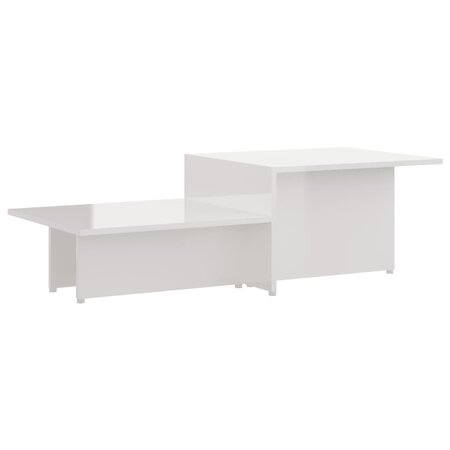 Vidaxl table basse blanc brillant 111 5x50x33 cm bois d'ingénierie
