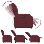 vidaXL Fauteuil inclinable électrique rouge bordeaux tissu