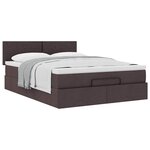 vidaXL Lit ottoman avec matelas marron foncé 140x190 cm tissu