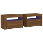 vidaXL Tables de chevet 2 Pièces avec LED chêne marron 60x35x40 cm