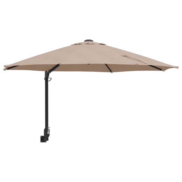 vidaXL Parasol de jardin Taupe  Noir 248 x 248 x 148 cm