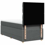 vidaXL Sommier à lattes de lit avec matelas Gris foncé 100x200cm Tissu