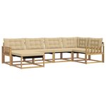 vidaXL Ensemble de canapés d'extérieur 6 pc Blanc et Beige