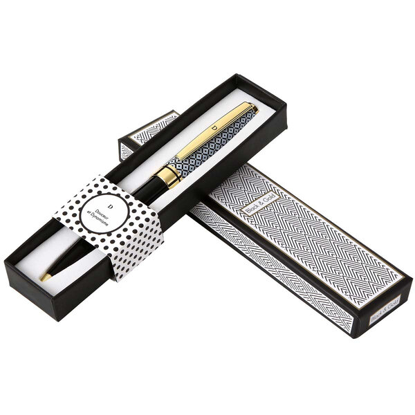 Stylo personnalisé initiale Black & Gold - Lettre C - Draeger