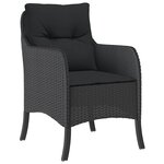vidaXL Ensemble de Salle à Manger de Jardin 5 Pièces avec Coussins Rattan Poly Noir