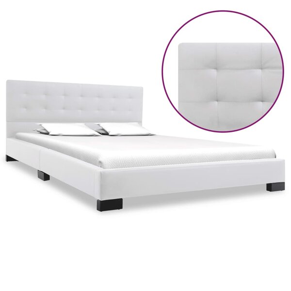 vidaXL Cadre de lit sans matelas blanc similicuir 140x200 cm