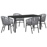 vidaXL Ensemble de salle à manger pour jardin 5 Pièces Gris Poly rotin