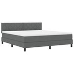 vidaXL Lit boxspring avec matelas Gris foncé 180 x 200 cm tissu