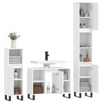 vidaXL Ensemble de meubles salle de bain 3 Pièces blanc bois d'ingénierie