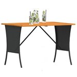 vidaXL Table de jardin avec dessus en bois d'acacia noir 105x75x72 cm