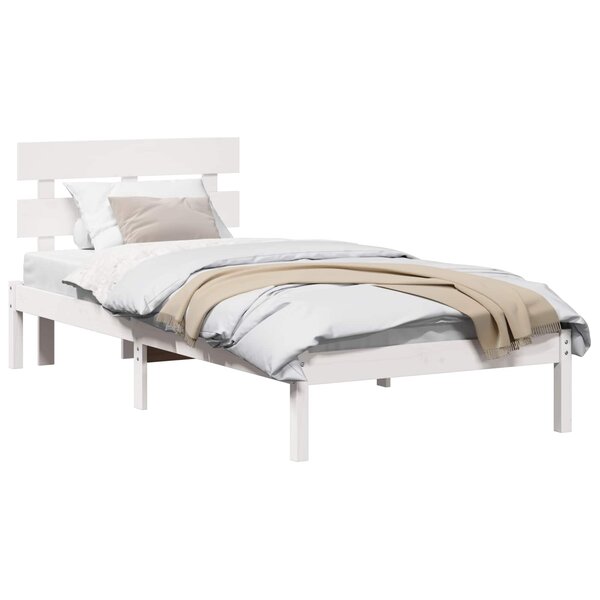 vidaXL Cadre de lit Blanc 90 x 190 cm Bois de pin massif