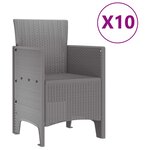 vidaXL Ensemble de salle à manger pour jardin 11 Pièces Gris clair