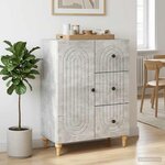 vidaXL Buffet Gris béton 66 x 34 5 x 90 cm Bois d'ingénierie
