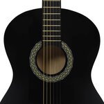 vidaXL Guitare classique pour débutants Noir 4/4 39" Tilleul
