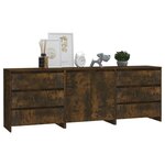 vidaXL Buffets 3 Pièces Chêne fumé Bois d'ingénierie