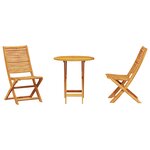 Set de bistro pliant 3 pièces en acacia