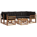 vidaXL Ensemble de canapés d'extérieur 7 pc Naturel et Noir