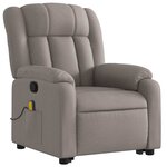 vidaXL Fauteuil inclinable de massage Taupe Tissu