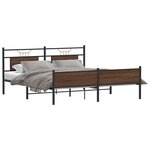 vidaXL Cadre de lit en métal sans matelas chêne marron 160x200 cm