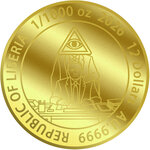 Monnaie EYE OF PROVIDENCE 1/1000 Oz Or 12$ Liberia 2026 (PRÉCOMMANDE)
