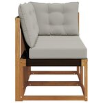 vidaXL Canapé d’extérieur milieu et coin avec coussin 2 Pièce Naturel