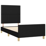 vidaXL Cadre de lit avec tête de lit Noir 100x200 cm Tissu