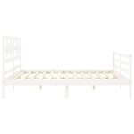 vidaXL Cadre de lit sans matelas blanc bois massif
