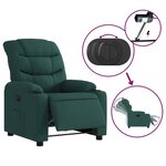vidaXL Fauteuil inclinable électrique Vert foncé Tissu