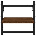 vidaXL Étagères murales avec barres 2 Pièces chêne marron 30x25x30 cm