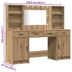 vidaXL Ensemble de Coiffeuse 3 Pièces chêne artisanal Bois d'ingénierie