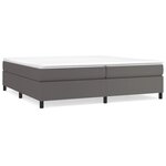 vidaXL Sommier à lattes de lit avec matelas Gris 200x200 cm Similicuir