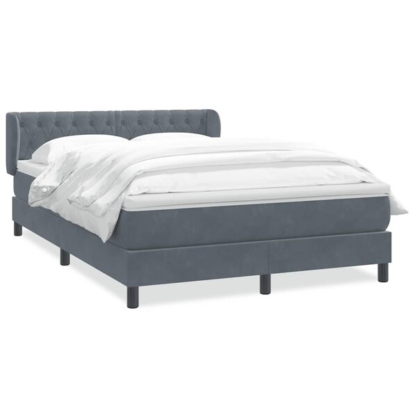 vidaXL Sommier à lattes de lit et matelas gris foncé 160x210cm velours