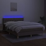 vidaXL Sommier à lattes de lit avec matelas LED Taupe 140x200 cm Tissu