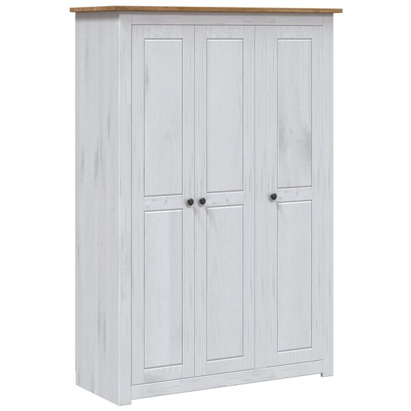 vidaXL Garde-robe 3 portes Blanc 118x50x171 5cm Pin Assortiment Panama