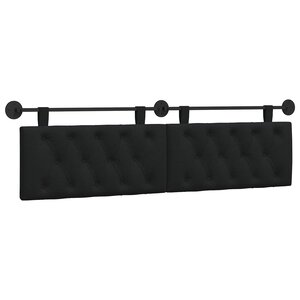 vidaXL Tête de lit suspendue Noir Tissu