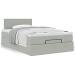 vidaXL Lit ottoman avec matelas gris clair 120x190 cm velours