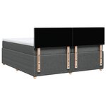 vidaXL Sommier à lattes de lit avec matelas Gris foncé 200x200cm Tissu