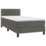 vidaXL Sommier à lattes de lit et matelas Gris foncé 90x200 cm Velours