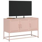 vidaXL Meuble TV rose 100 5x39x60 5 cm acier