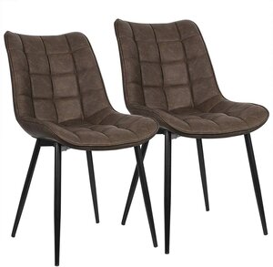 Chaises de cuisine salle à manger en synthétique 2 pièces marron 19_0000413