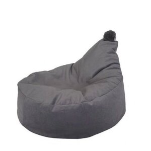 Pouf à pompon gris