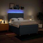 vidaXL Sommier à lattes de lit avec matelas Bleu 160x200 cm Tissu